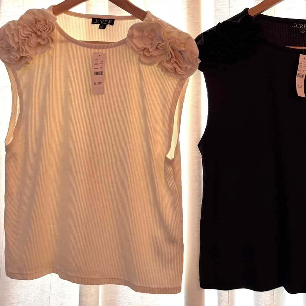 NWT J.Crew Vintage Ribbed Cream Top